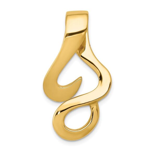Kazi Luxury 14k Yellow Gold Fits up to 10mm Reg and Fancy Reversible Omega Slide